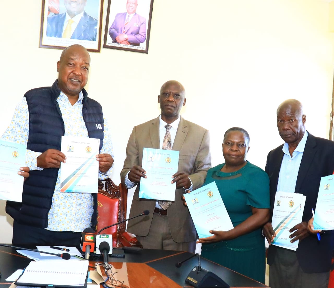 Governor Amos Nyaribo  received a report on the revitalization of Vocational Training Colleges in the county.